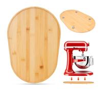 BAKEWAY Mixer Sliding Tray - Compatible with KitchenAid 5-8 Qt & Professional 600 Stand Mixer - Bamboo Wooden Countertop Storage Mover - Sliding Caddy Moving Tray