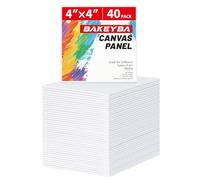 BAKEYBA 4x4inch Mini Canvases for Painting, 40 Pack Small Canvas Boards Primed Acid Free Mini Blank Canvas Panels for Oil, Watercolor, Acrylic Paint