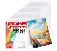 BAKEYBA Canvas Boards for Painting 24 Pack, 8x10 Inch Painting Canvas Panels, 100% Cotton White Blank Canvas Boards for Painting, Art Supplies Paint for Acrylics Oil Watercolor Tempera Paints