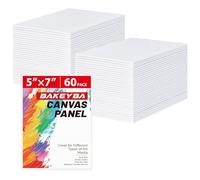 BAKEYBA Canvas Boards for Painting 60 Pack, 5x7 Inch Painting Canvas Panels, 100% Cotton White Blank Canvas Boards for Painting, Art Supplies Paint for Acrylics Oil Watercolor Tempera Paints