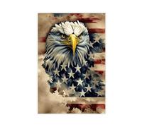 BAKHFTR American Flag Canvas Print, American Wall Decor Canvas Poster Bedroom Decor Landscape Office Room Decor Gift 08x12inch(20x30cm)