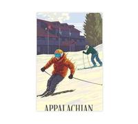 BAKHFTR Appalachian Ski Mountain North Carolina Ski Resort Canvas Poster Bedroom Decor Landscape Office Room Decor Gift 08x12inch(20x30cm)