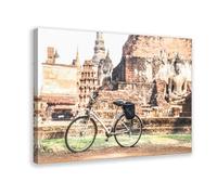 BAKHFTR Buddha Thailand Old City Bicycle Art Canvas Print Canvas Poster Wall Art Decor Print Picture Paintings for Living Room Bedroom Decoration 16x24inch(40x60cm)