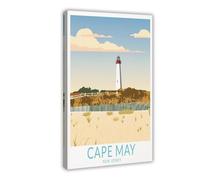 BAKHFTR Cape May New Jersey Travel Poster Canvas Poster Wall Art Decor Print Picture Paintings for Living Room Bedroom Decoration 12x18inch(30x45cm)
