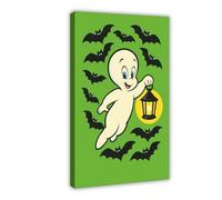 BAKHFTR Casper The Friendly Ghost Halloween，Children's Room Decoration Canvas Poster Bedroom Decor Landscape Office Room Decor Gift 16x24inch(40x60cm)