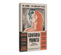 BAKHFTR Edvard Munch Exhibition Poster 1963 Abstract Museum Canvas Poster Bedroom Decor Landscape Office Room Decor Gift 16x24inch(40x60cm)