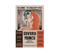 BAKHFTR Edvard Munch Exhibition Poster 1963 Abstract Museum Canvas Poster Bedroom Decor Landscape Office Room Decor Gift 12x18inch(30x45cm)