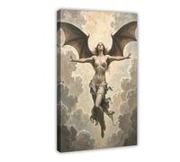 BAKHFTR Fantasy Angel Wall Art - Gothic Female Demon Digital Print Canvas Poster Bedroom Decor Landscape Office Room Decor Gift 12x18inch(30x45cm)