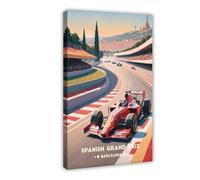 BAKHFTR Formula 1 Spanish Grand Prix Poster Canvas Poster Wall Art Decor Print Picture Paintings for Living Room Bedroom Decoration 08x12inch(20x30cm)