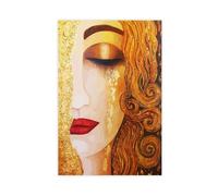 BAKHFTR Golden Tears Art Print，Women Wall Decor Canvas Poster Bedroom Decor Landscape Office Room Decor Gift 08x12inch(20x30cm)