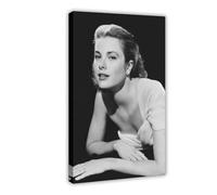 BAKHFTR Grace Kelly Vintage Photograph Canvas Poster Wall Art Decor Print Picture Paintings for Living Room Bedroom Decoration 12x18inch(30x45cm)