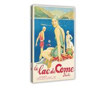 BAKHFTR Lake Como Art Italy Travel Poster Vintage Canvas Poster Bedroom Decor Landscape Office Room Decor Gift 08x12inch(20x30cm)