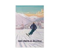 BAKHFTR St Martin De Belleville Ski Resort Travel Canvas Poster Bedroom Decor Landscape Office Room Decor Gift 20x30inch(50x75cm)