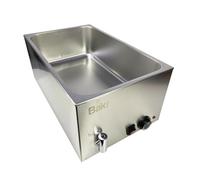 Baki Electric Bain Marie Wet Heat Catering Food Warmer w/Drain Tap, 1200W