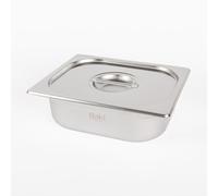 Baki Stainless Steel Gastronorm Container 1/2 Food Pan 65, 100, 150 mm Deep with & Without Lid (100mm Deep with Lid)