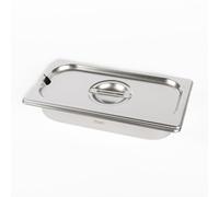Baki Stainless Steel Gastronorm Container 1/3 Food Pan Bain Marie, 65, 100, 150 mm Deep with Notch Lid (100mm)