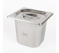 Baki Stainless Steel Gastronorm Container 1/6 Food Pan 65, 100, 150 mm Deep with & Without Lid (150mm Deep with Lid)