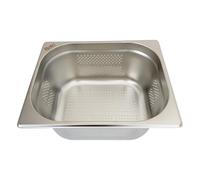 Baki Stainless Steel Perforated 1/2 Gastronorm Tray 325X265X150 mm | Perforated Base, Half Pan Size