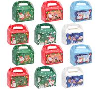 Bakiauli 12 Pieces Christmas Boxes for Presents, Christmas Party Favor Gift Boxes Paper Cake Box for Birthdays, Gatherings, Parties