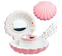 Bakiauli Music Box with Mirror, Shell Music Box with Melody Birthday Gifts, Musical Jewellery Box