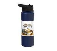 Baking Bear Rustic Kitchen Chef Apron Sketch Stainless Steel Insulated Water Bottle