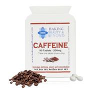 Baking Beauty and Beyond Natural Caffeine 200mg Tablets - Dietary Supplement for Improved Focus, Concentration, Energy Boost, and Exercise Support Pre-Workout (Pack of 90)