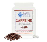 Baking Beauty and Beyond Natural Caffeine 200mg Tablets - Dietary Supplement for Improved Focus, Concentration, Energy Boost, and Exercise Support Pre-Workout (Pack of 120)