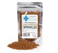 Baking Beauty and Beyond Professional Edible food sprinkles - Light Chocolate Cake Sprinkles for Cupcakes, Cookies, Brownies, Ice Cream, and Desserts, Resealable Bags 50g