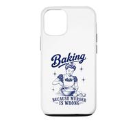 Baking Because Murder Is Wrong Funny Baker Humor Retro Pun Case for iPhone 12/12 Pro