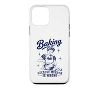 Baking Because Murder Is Wrong Funny Baker Humor Retro Pun Case for iPhone 12 mini