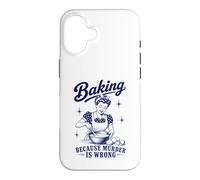 Baking Because Murder Is Wrong Funny Baker Humor Retro Pun Case for iPhone 16