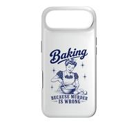 Baking Because Murder Is Wrong Funny Baker Humor Retro Pun Case for iPhone Air