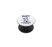 Baking Because Murder Is Wrong Funny Baker Humor Retro Pun PopSockets Adhesive PopGrip
