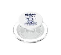 Baking Because Murder Is Wrong Funny Baker Humor Retro Pun PopSockets PopGrip for MagSafe