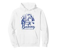 Baking because murder is wrong funny cat design for bakers Pullover Hoodie