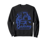 Baking because murder is wrong funny cat design for bakers Sweatshirt
