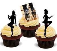 Baking Bling TAP Dancing Dancer Mix - 12 Stand Up Edible Wafer Paper Cake Toppers, Multi-colored, 55mm, Casual Gathering