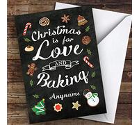 Baking Chalk Style Love at Christmas Hobbies Personalised Christmas Card | Christmas Card | Hobbies, Interests & Places Christmas Card