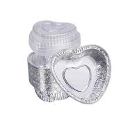 Baking Cups 20PCS Heart Shaped Aluminum Foil Baking Cups with Cover Cupcakes Tarts Puddings Cup Muffin Patisserie Pan Tool