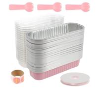 Baking Cups 50Pcs Mini Loaf Pans Rectangle Aluminum Foil Baking Pan Bread Container Cake Grilling Boxes Tool