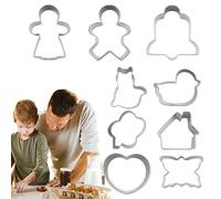 Baking Cutters -, Pastry Cutter, Stainless Steel Cutter,9X Set - Heavy Duty Molds, 3D Baking Tools, Multifunctional Cookie Embossing Molds for Kids, Mirror Polished Metal