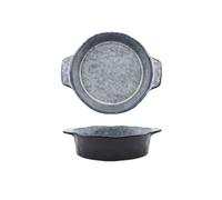 Baking Dish Baking Dish Ceramic Amphora Irregular Round Household Deep Vegetable Bowl Western Spaghetti(Grey)