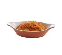 Baking Dishes Cheese Baked Rice Baking Tray Rectangular Double Ear Ceramic Oven Utensils, 23 * 10 4.4cm(Pink)