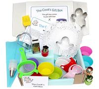 Baking Gift Box - Ideal Birthday, Christmas, Mother's Day,Cook's Present, Girl's Gift, Gift for Women - Gift Wrapped - 15 Cooking, Pastry Baking and Cake Decorating Tools Cook with The Kids.