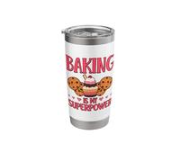 Baking is My Superpower Bakery Pastry Cake Baking Baker Stainless Steel Insulated Tumbler