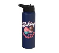 Baking is My Superpower Baking Baker Cookie Muffin Cupcake Stainless Steel Insulated Water Bottle
