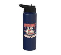 Baking is My Superpower Funny Hobby and Master Baker Stainless Steel Insulated Water Bottle