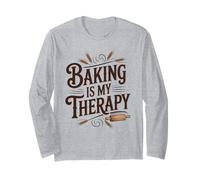 Baking is My Therapy Funny Baker Rolling Pin Long Sleeve T-Shirt