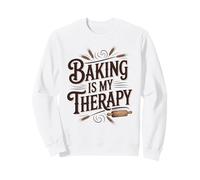 Baking Is My Therapy Funny Baker Rolling Pin Sweatshirt