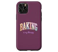 Baking is My Therapy Funny Baking Lover Floral Word Design Case for iPhone 11 Pro